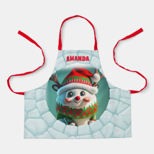 3D Reindeer Christmas Personalised Kids Apron