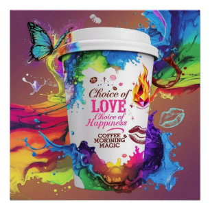 3D Render Wall Art: Vibrant Alcohol Ink Design Poster