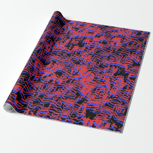 3D Retro Squiggle  Wrapping Paper