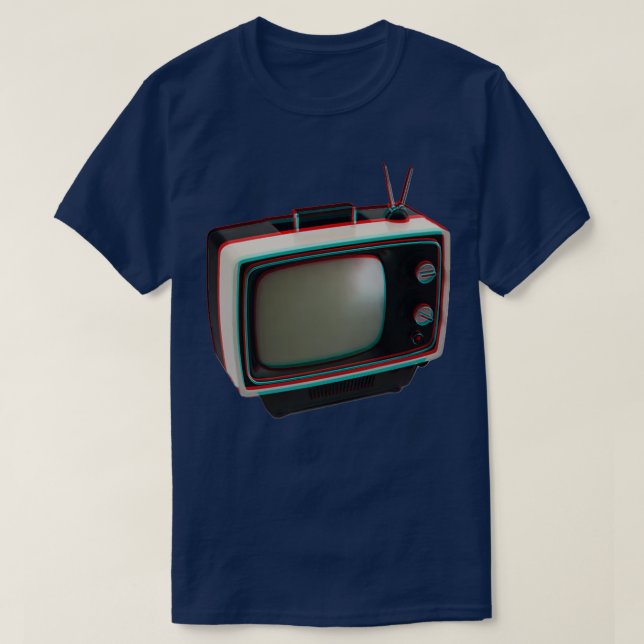 3D Retro Television 1 T-Shirt (Design Front)
