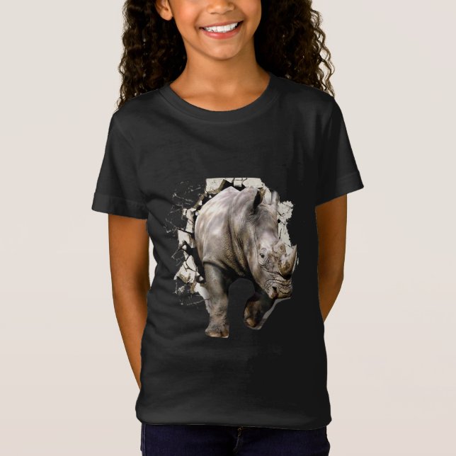 3d Rhino - African Safari Animal Rhinoceros T-Shirt (Front)
