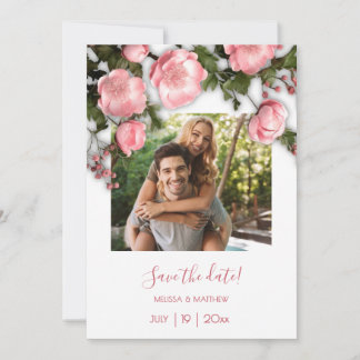 3D Roses Greenery Wildflowers Save The Date