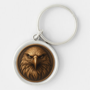 3D Royal Eagle Head Medallion Style Keychain