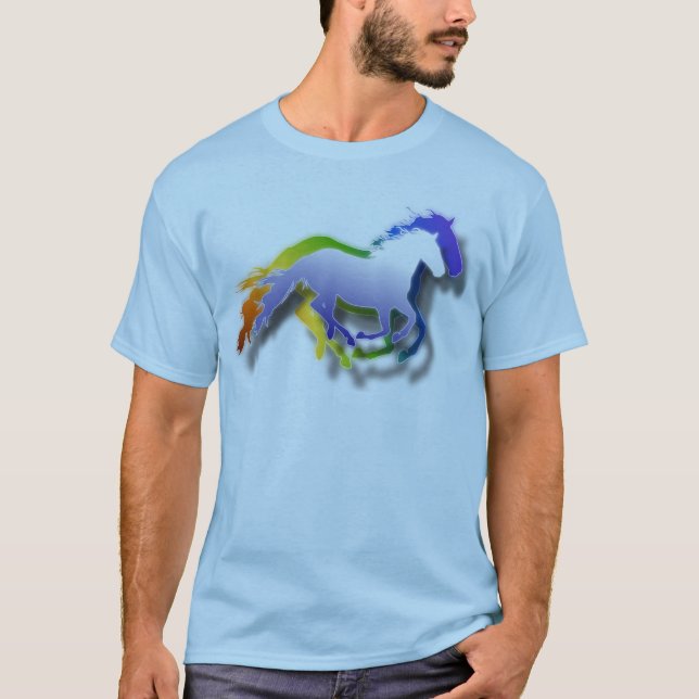 3D Running Horses T-Shirt (Front)