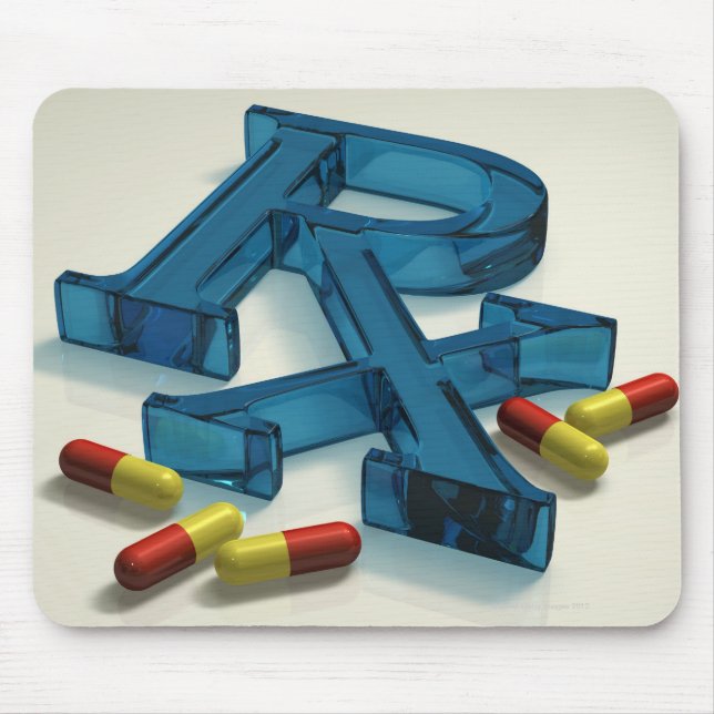 3D RX symbol with capsules Mouse Pad (Front)
