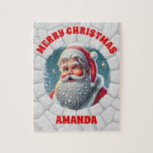 3D Santa Claus Christmas Personalised Kids  Jigsaw Puzzle