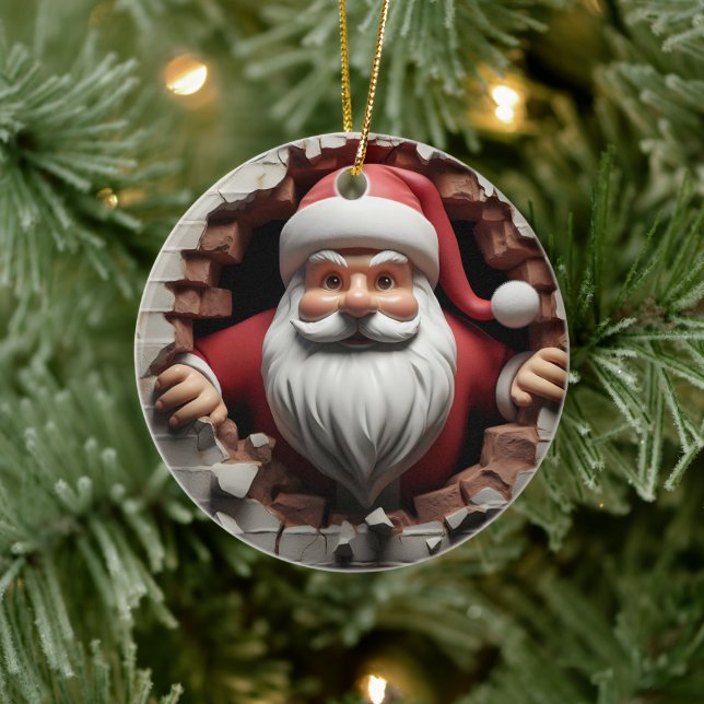 3d Santa Clause Ceramic Tree Decoration (Tree)