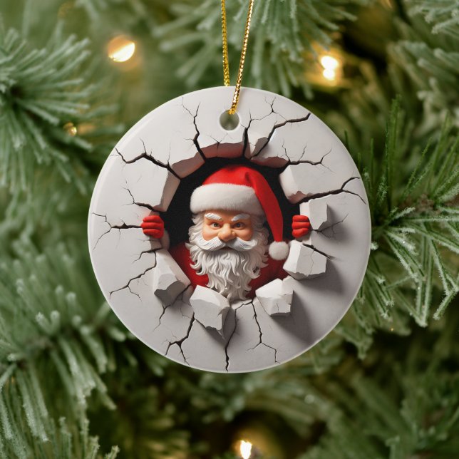 3d Santa Clause Ceramic Tree Decoration (Tree)
