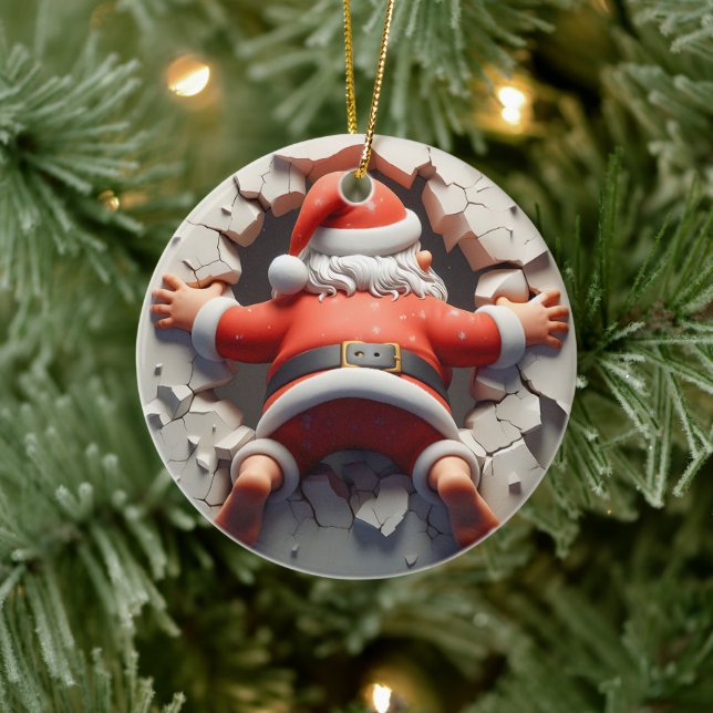 3d Santa Clause Ceramic Tree Decoration (Tree)