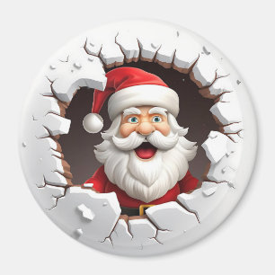 3D Santa Emerges from Ice Magnet
