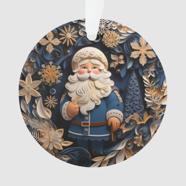 3d Santa  Ornament (Front)
