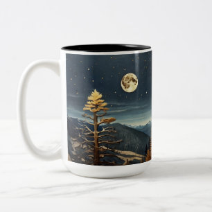 3D Scenic Moonlit Night Forest Mug Full Moon Art