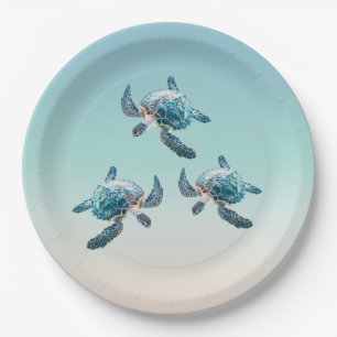 3D Sea Turtles  Ocean Themed Paper Plate