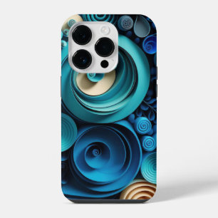 3D Shades of Blue iPhone 14 Pro Case