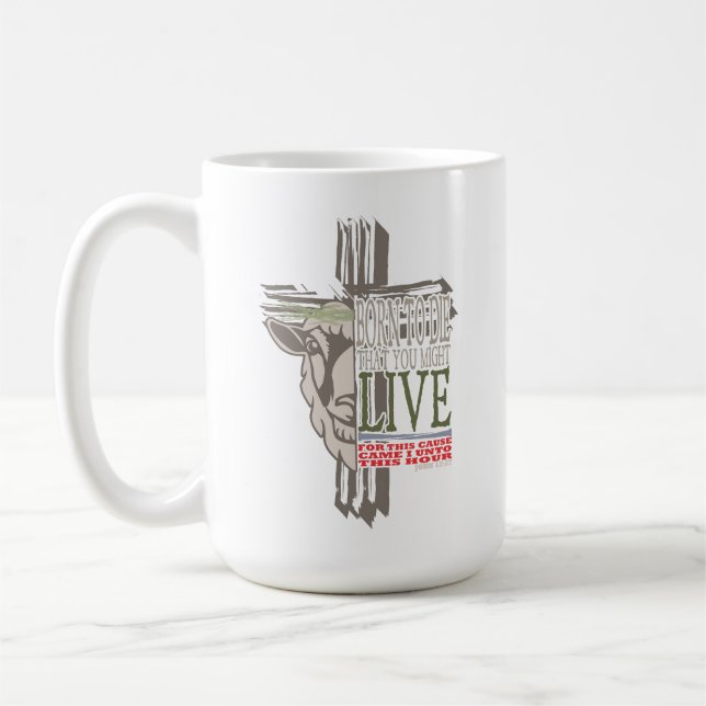 3D Shadow Cross Sacrificial Lamb Born To Die Coffee Mug (Left)