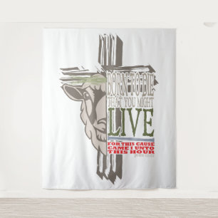 3D Shadow Cross Sacrificial Lamb Born To Die Tapestry