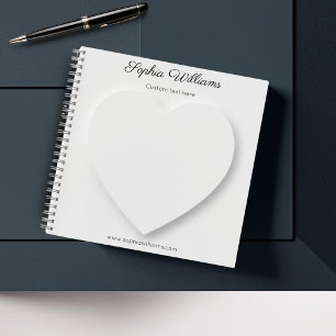 3D shadow white heart minimalist Notebook
