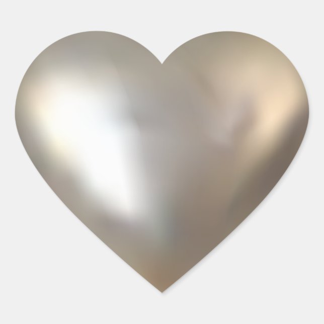 3D Silver Heart Sticker (Front)