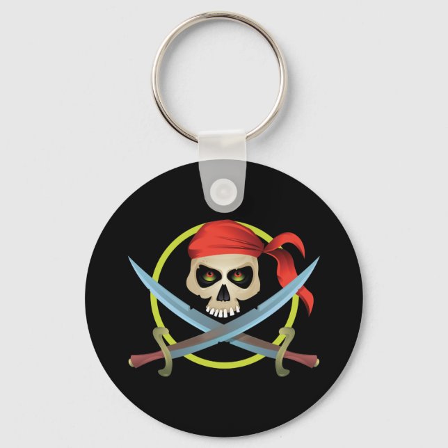 3D Skull and Crossbones Key Ring (Front)