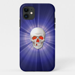 3D Skull - Angel of Death with Blue Halo iPhone 11 Case