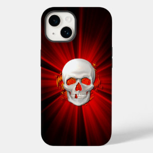 3D Skull in Glowing Fire Case-Mate iPhone 14 Case