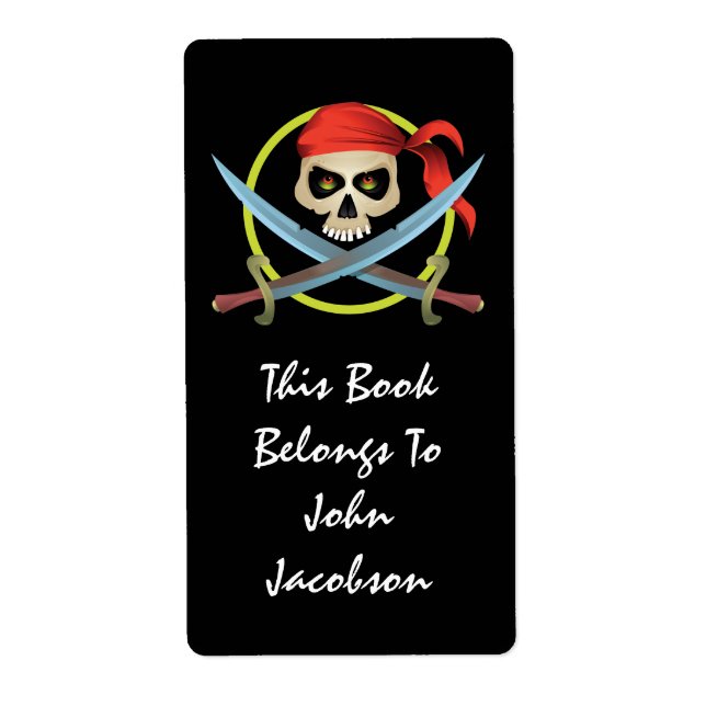 3D Skull Pirate Label (Front)