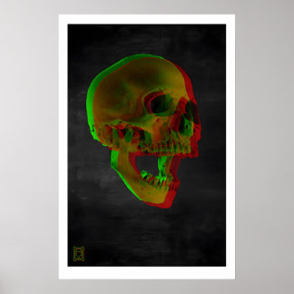 3D Skulls Fine Art Print Gothic Horror Dinosaur