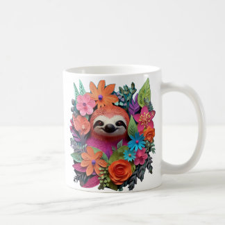 3D sloth nestled Coffee Mug