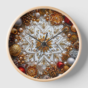 3d snowflake ornament clock