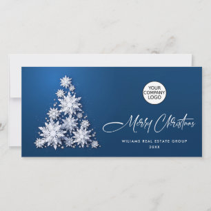 3D Snowflakes Christmas Tree Corporate Greeting Holiday Card