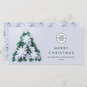 3D Snowflakes Christmas Tree Corporate Greeting Holiday Card