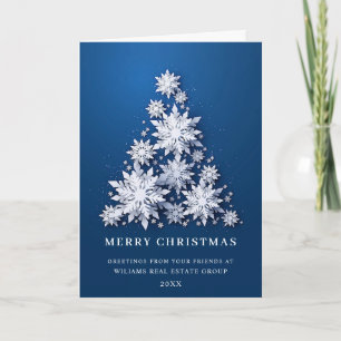 3D Snowflakes Christmas Tree Corporate Greeting Holiday Card