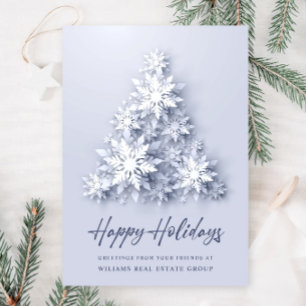 3D Snowflakes Christmas Tree Corporate Greeting Holiday Card