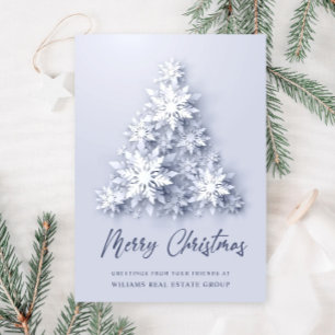 3D Snowflakes Christmas Tree Corporate Greeting Holiday Card