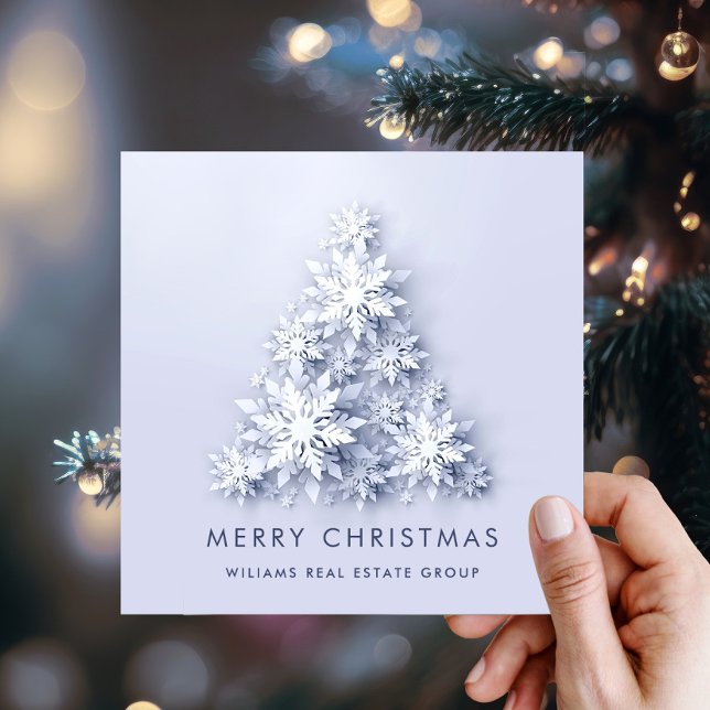 3D Snowflakes Christmas Tree Corporate Greeting Holiday Card (Creator Uploaded)