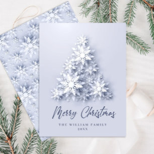 3D Snowflakes Christmas Tree Greeting Holiday Card
