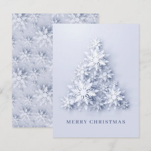 3D Snowflakes Christmas Tree Greeting Holiday Card
