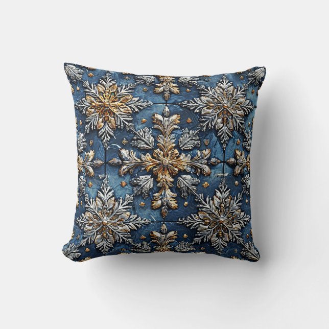 3d snowflakes cushion (Front)