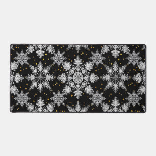 3d snowflakes desk mat