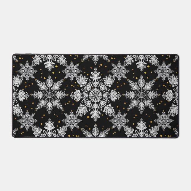 3d snowflakes desk mat (Front)