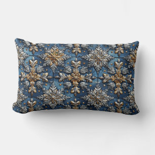 3d snowflakes lumbar cushion