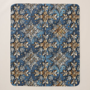 3d snowflakes sherpa blanket