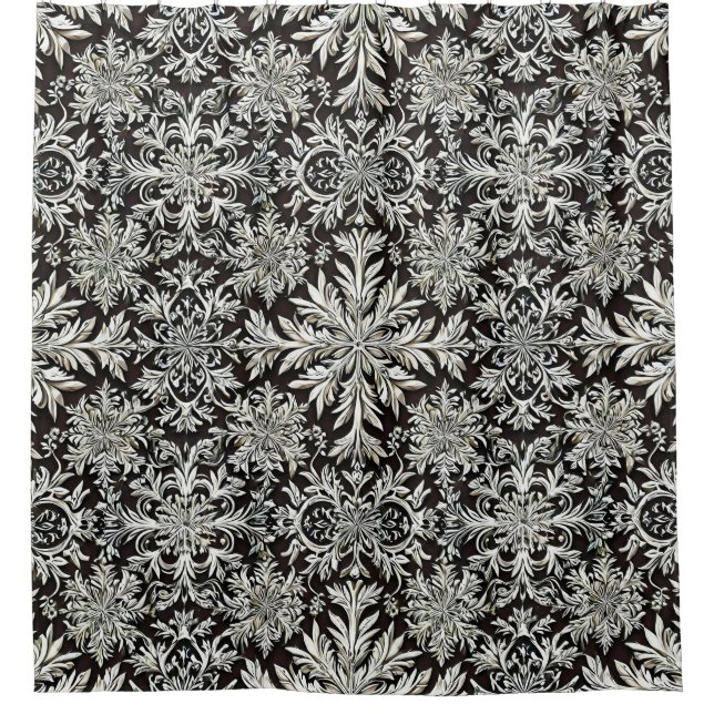 3d snowflakes shower curtain (Front)