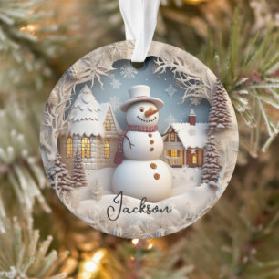 3D Snowman Christmas Ornament