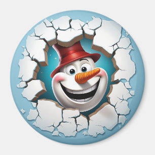 3D Snowman - Playful Carrot-Nosed Magnet
