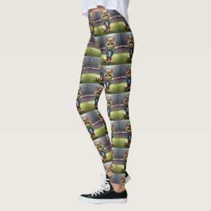 3D Soccer Cat,  Leggings