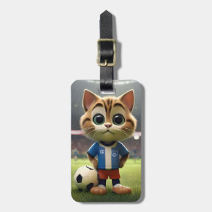 3D Soccer Cat, Luggage Tag