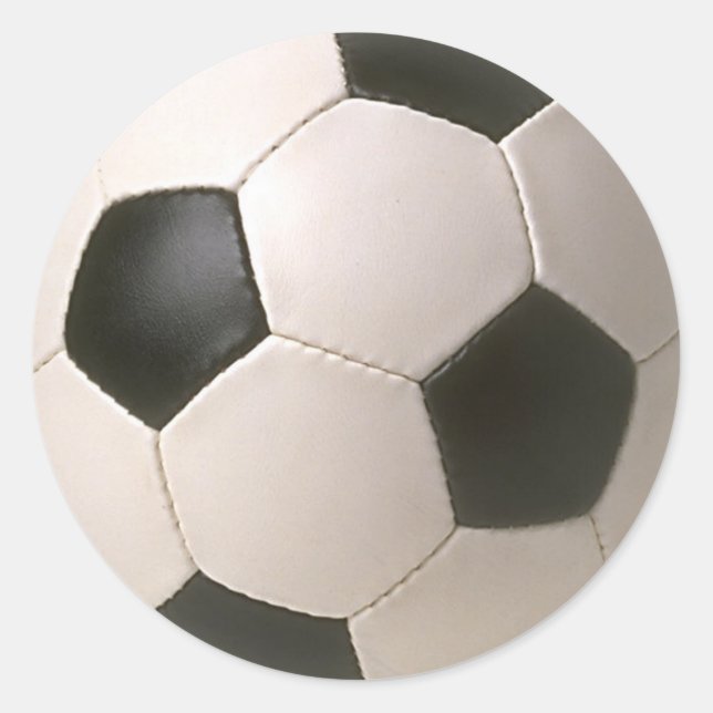3D Soccerball Black White Football Classic Round Sticker (Front)