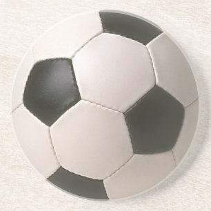 3D Soccerball Black White Football Coaster