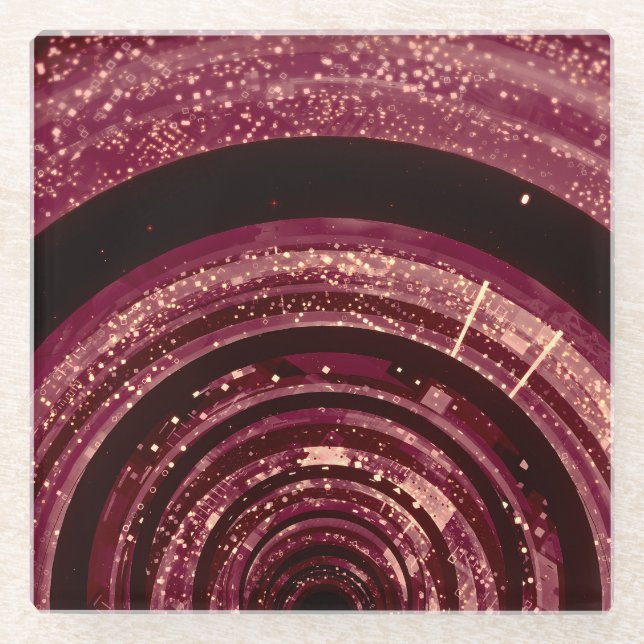 3D space, sci-fi background. Glass Coaster (Front)